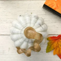 Glitzhome® Gray Marble Glass Pumpkin Set