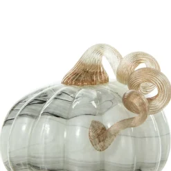 Glitzhome® Gray Marble Glass Pumpkin & Gourd Set