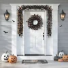 Glitzhome® 72" Halloween Eucalyptus Pumpkin Bat Garland