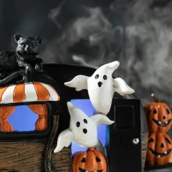 Glitzhome® 9.25" Halloween Lighted Camper Table Décor with Timer