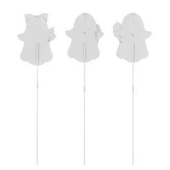 Glitzhome® 23.75" Halloween Metal Pink Ghosts Yard Stake, Set of 3