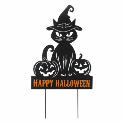 Glitzhome® 30.25" Halloween Metal Silhouette Cat Yard Stake