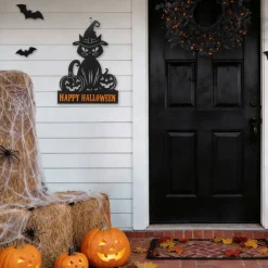 Glitzhome® 30.25" Halloween Metal Silhouette Cat Yard Stake