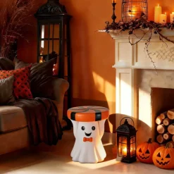 Glitzhome® 14.75" Halloween MGO Ghost Stool