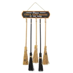 Glitzhome® 42" Halloween Wood Brooms Parking Porch Décor