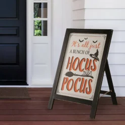 Glitzhome® Halloween Wooden Standing Easel Sign Décor