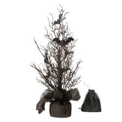 Glitzhome® 20" Lighted Halloween Bats Table Tree Decor