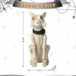 Glitzhome® 20.5" Lighted Halloween Skeleton Dog Porch Décor with Timer