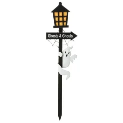 Glitzhome® 42" Lighted Halloween Haunted House Yard Stake with Timer