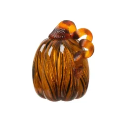 Glitzhome® Medium Glass Pumpkin, Multicolor Stripes