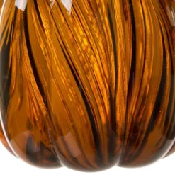 Glitzhome® Medium Glass Pumpkin, Multicolor Stripes