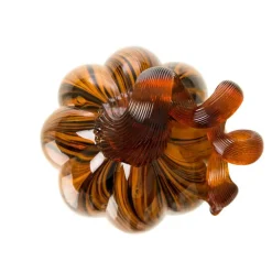 Glitzhome® Medium Glass Pumpkin, Multicolor Stripes
