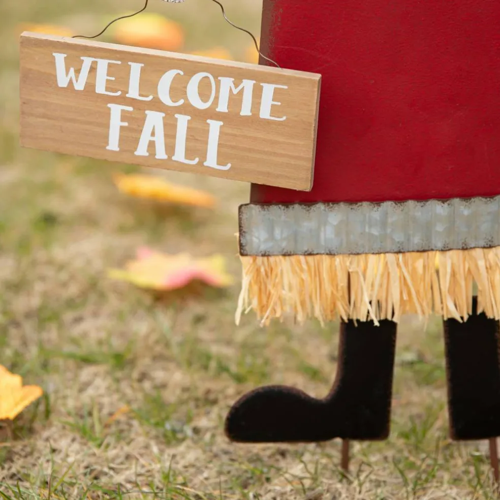 Glitzhome® 37.25" Metal Scarecrow Yard Stake/Standing/Hanging Sign