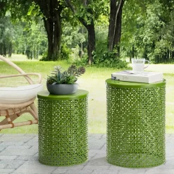 Glitzhome® Multi-Functional Metal Accent Table Set