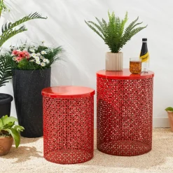 Glitzhome® Multi-Functional Metal Accent Table Set