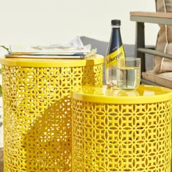 Glitzhome® Multi-Functional Metal Accent Table Set