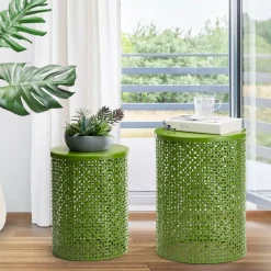 Glitzhome® Multi-Functional Metal Accent Table Set
