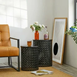 Glitzhome® Multi-Functional Metal Accent Table Set