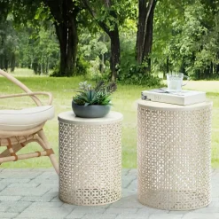 Glitzhome® Multi-Functional Metal Accent Table Set