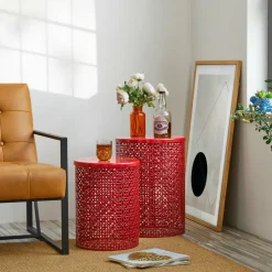 Glitzhome® Multi-Functional Metal Accent Table Set