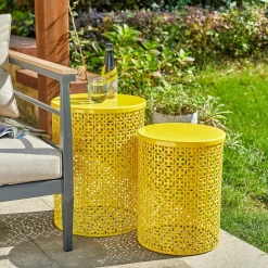 Glitzhome® Multi-Functional Metal Accent Table Set