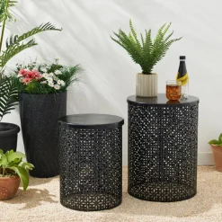 Glitzhome® Multi-Functional Metal Accent Table Set