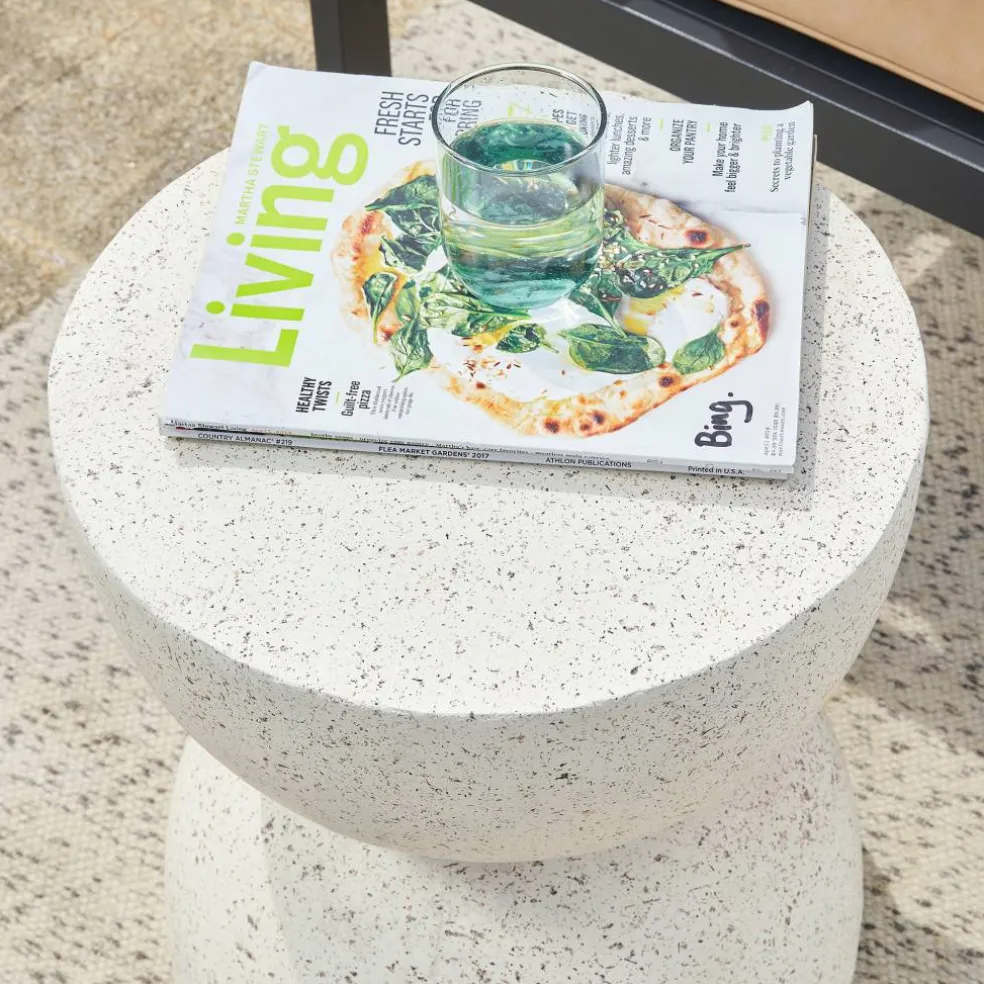Glitzhome® 18" Multi-Functional Terrazzo Garden Stool