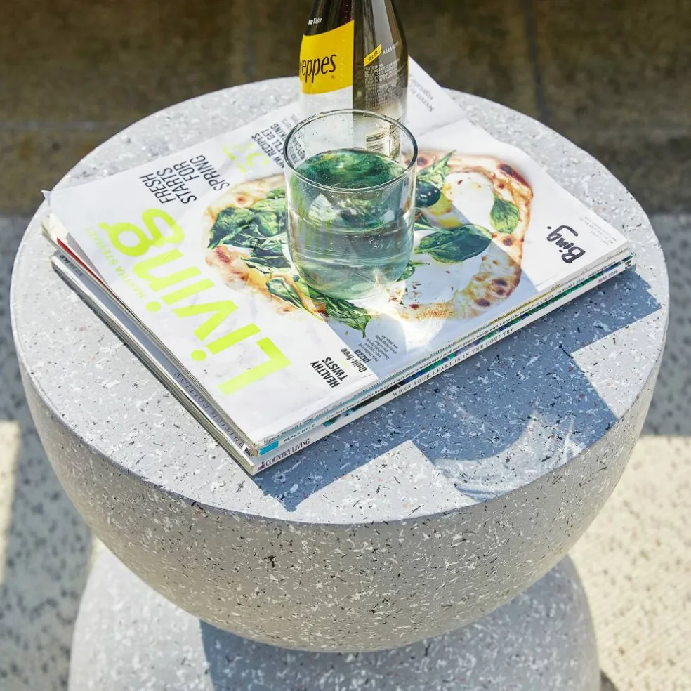Glitzhome® 18" Multi-Functional Terrazzo Garden Stool