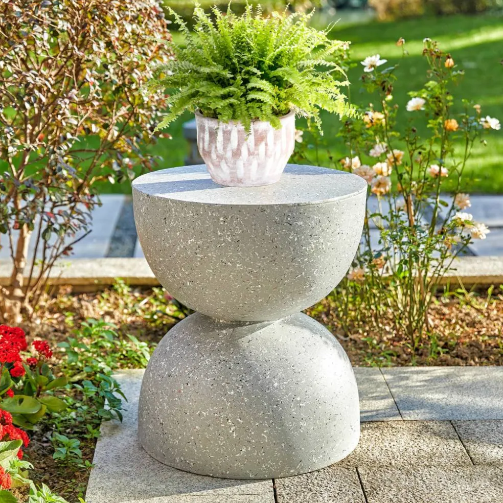 Glitzhome® 18" Multi-Functional Terrazzo Garden Stool