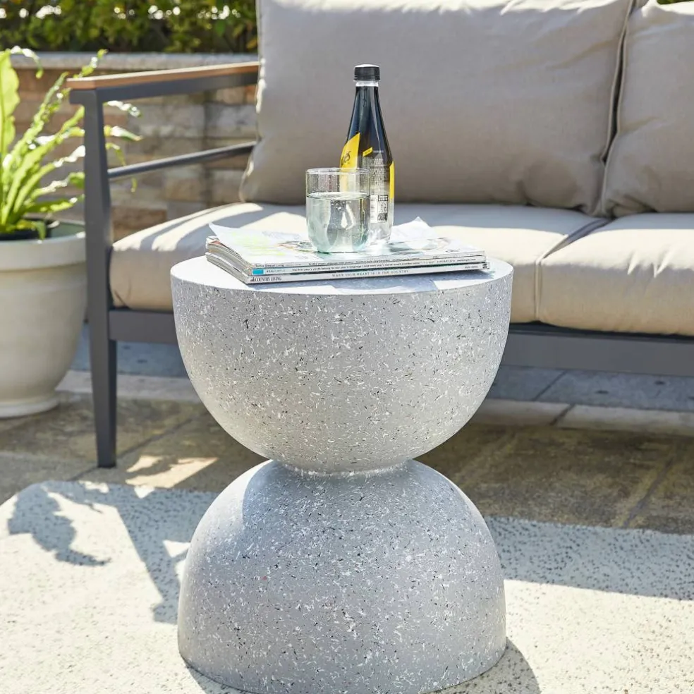 Glitzhome® 18" Multi-Functional Terrazzo Garden Stool