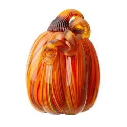 Glitzhome® Multi Striped Glass Pumpkin & Gourd Set