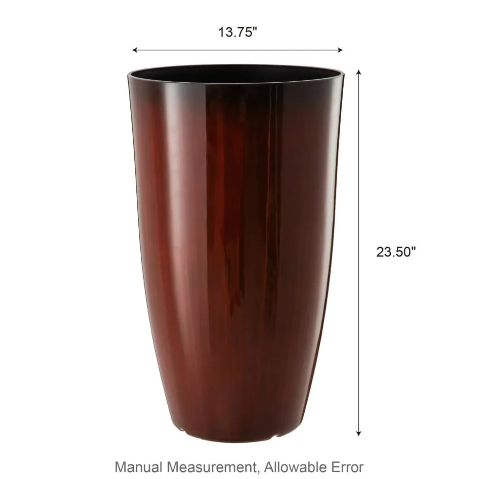 Glitzhome® Oversized Gradient Faux Ceramic Tall Plastic Planters, 2ct.