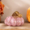 Glitzhome® 5.75" Pink Glass Pumpkin Fall Table Decor
