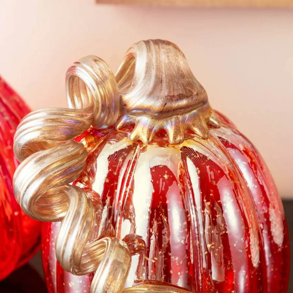 Glitzhome® Red Glitter Glass Gourd