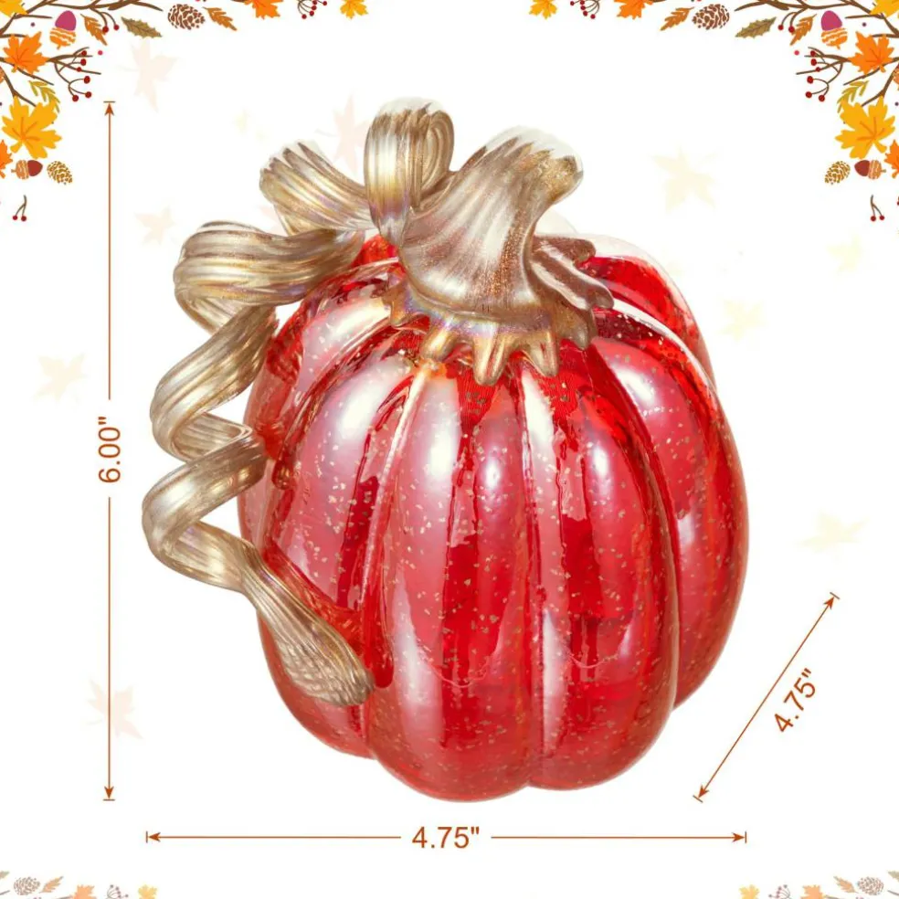 Glitzhome® Red Glitter Glass Gourd