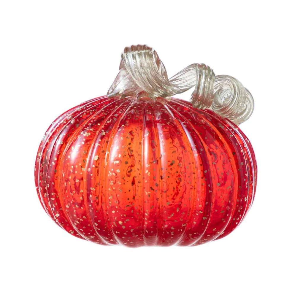 Glitzhome® Red Glitter Glass Gourd