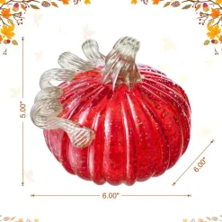 Glitzhome® Red Glitter Glass Gourd