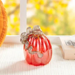 Glitzhome® Red Glitter Glass Gourd