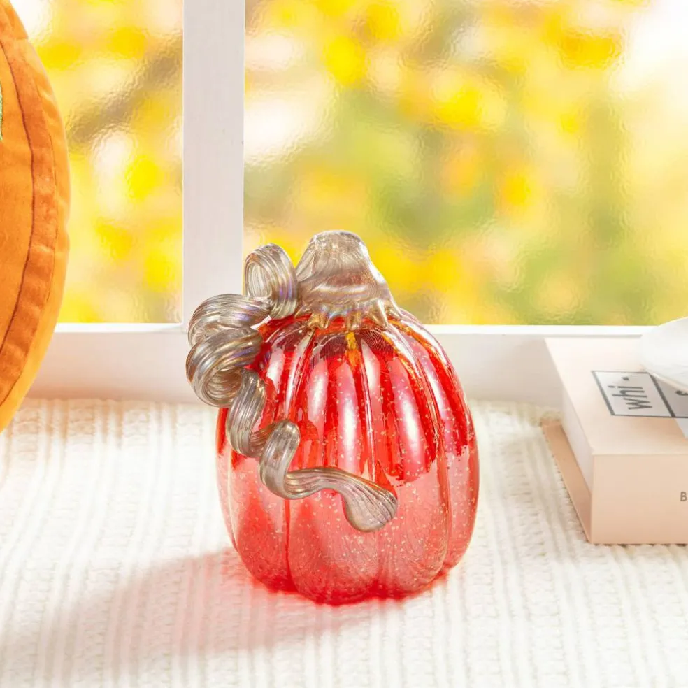 Glitzhome® Red Glitter Glass Gourd