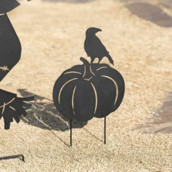 Glitzhome® Set of 3 Fall Metal Scarecrow Silhouette Yard Stakes