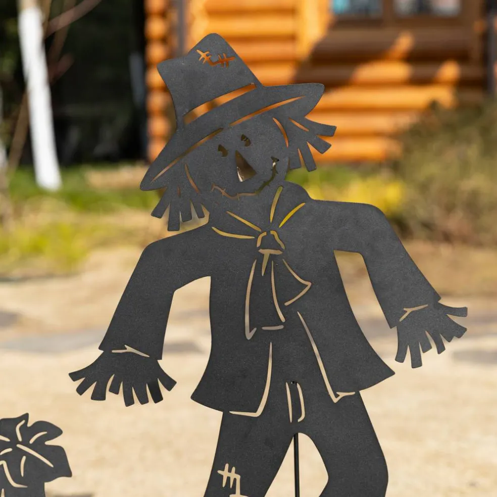 Glitzhome® Set of 3 Fall Metal Scarecrow Silhouette Yard Stakes