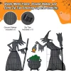 Glitzhome® Set of 3 Lighted Halloween 2.5D Witches with Cauldron Outdoor Decor
