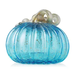 Glitzhome® Small Glass Pumpkin, Blue