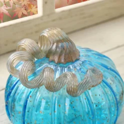 Glitzhome® Small Glass Pumpkin, Blue