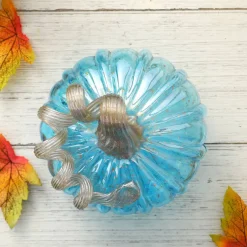 Glitzhome® Small Glass Pumpkin, Blue