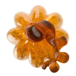 Glitzhome® Tall Crackle Glass Pumpkin, Amber