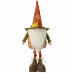 Glitzhome® Telescoped Fabric Fall Gnome Standing Décor