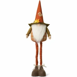Glitzhome® Telescoped Fabric Fall Gnome Standing Décor