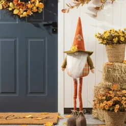 Glitzhome® Telescoped Fabric Fall Gnome Standing Décor