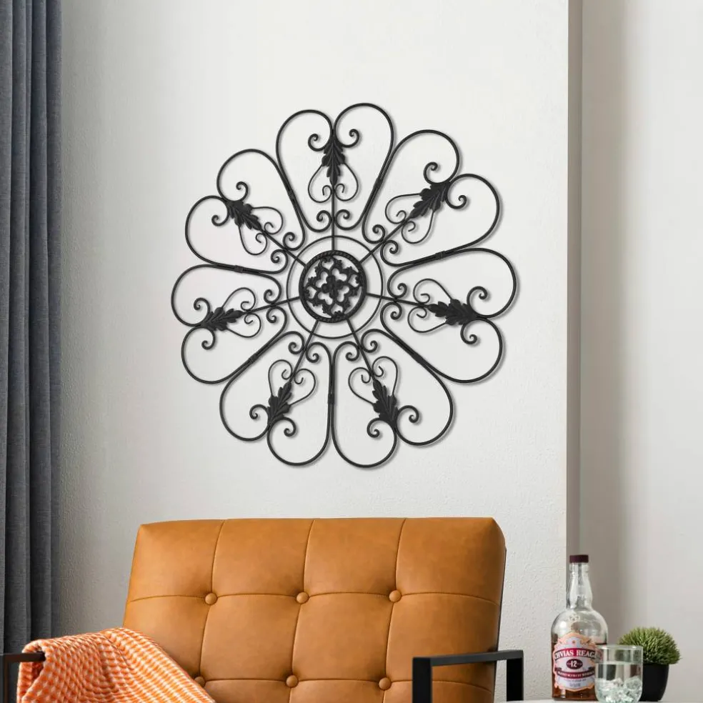 Glitzhome® 23.75" Traditional Iron Scroll Wall Décor